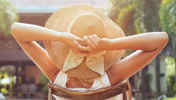 Relaxing in the swimming pool
