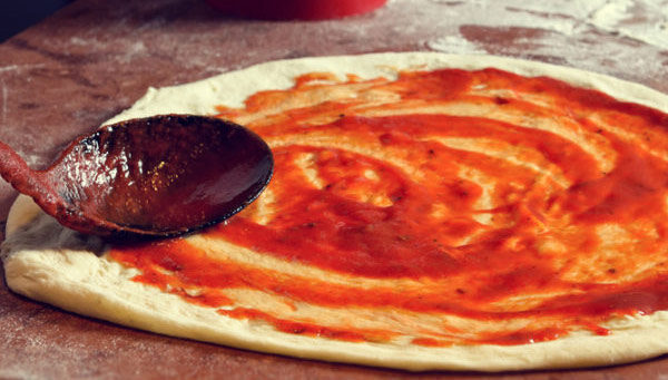 Sauce on pizza
