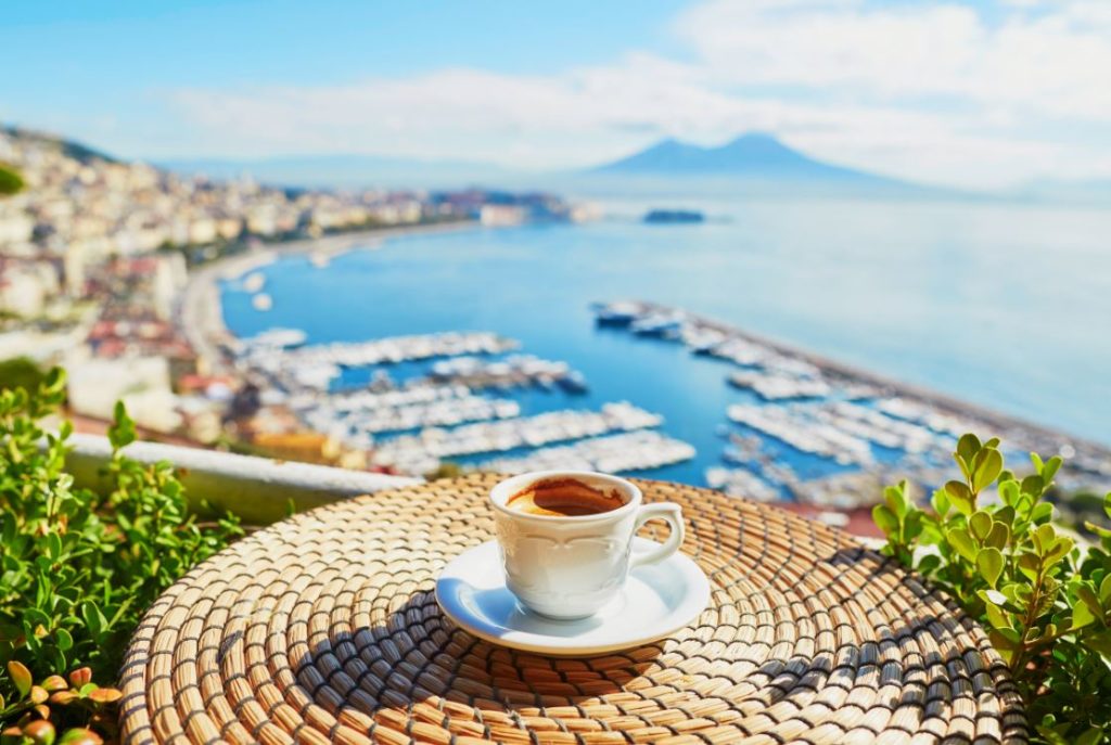 Sipping coffee in Naples