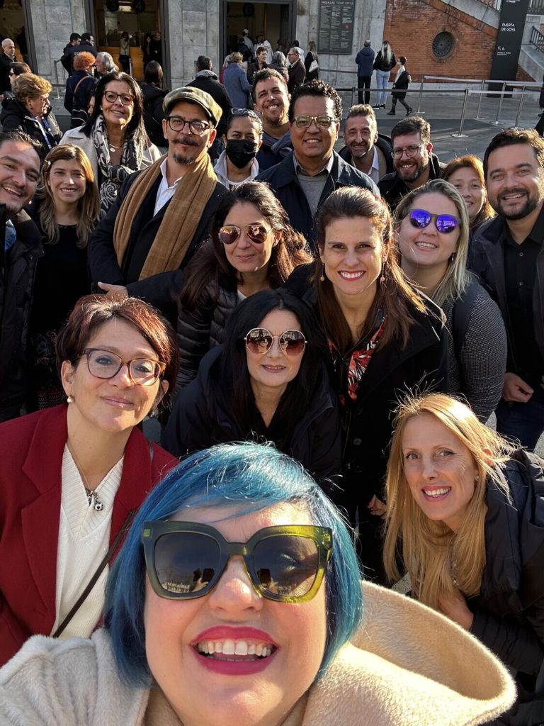 Carrani Tours team and partners gather outside the Prado Museum in Madrid before starting the tour.