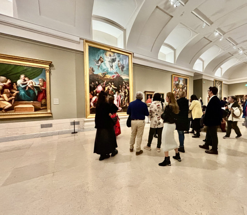 Carrani Tours team and clients on the "The Italians of the Prado" guided tour inside the Prado Museum.