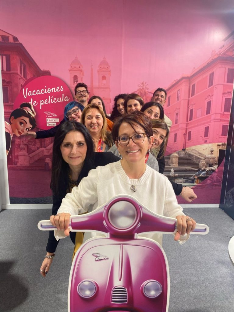 Chiara Gigliotti, General Manager, leading the Carrani Tours team at the FITUR stand.
