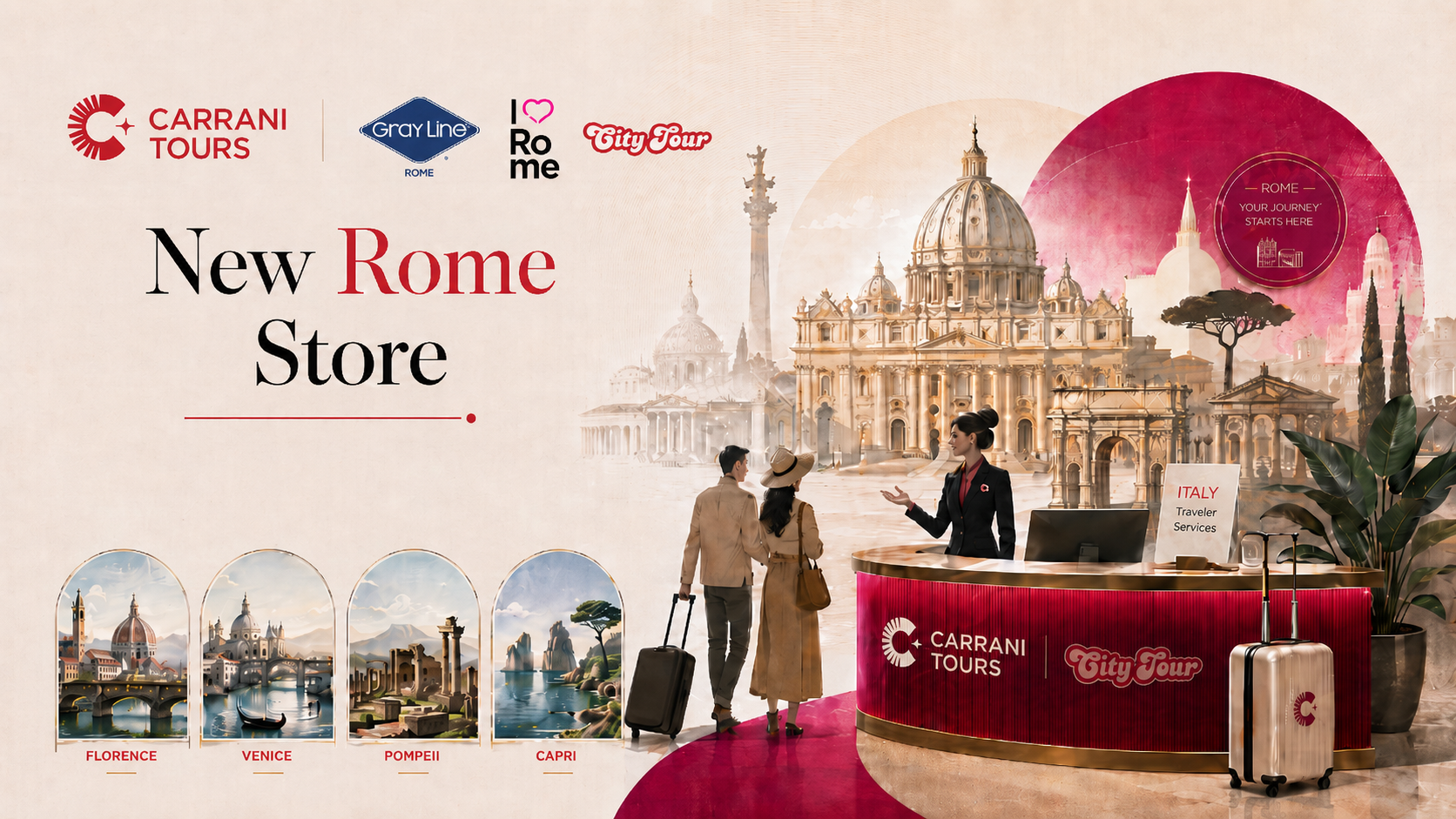 Carrani Tours inaugura una nueva tienda en el centro de Roma